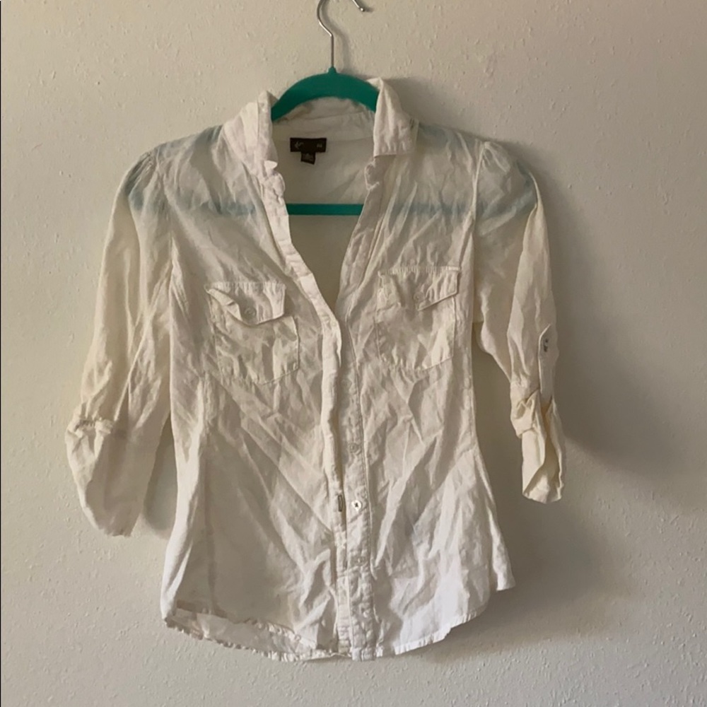 Anthropologie Ivory Button Down Shirt
